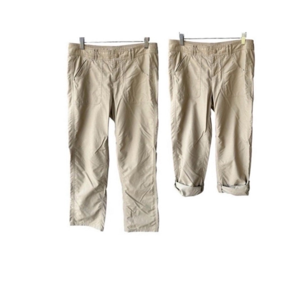 The North Face Pants Convertible Horizon Roll Up Hiking Tan Ripstop Women Size 8